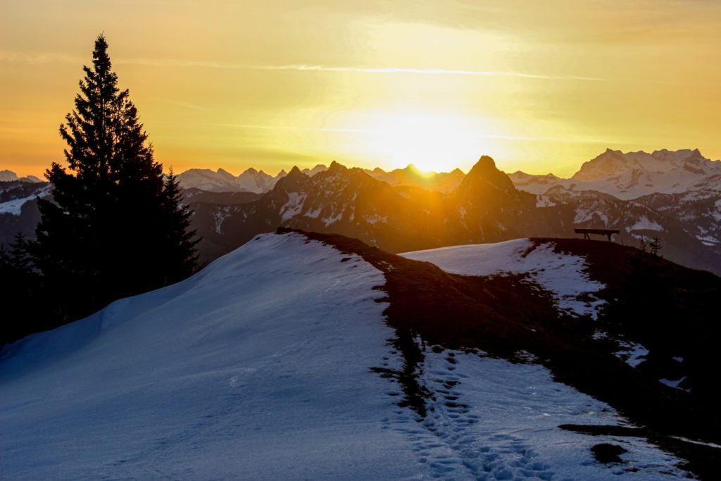 Sonnenaufgang Alpen Panorama